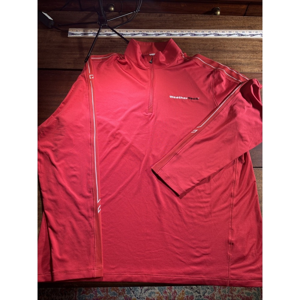 CUTTER & BUCK Weather Tech Sport Half Zip‎ long sleeve sz Large. Red. Golf.